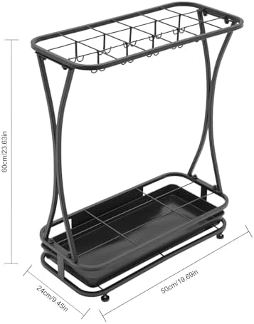 ACNAO Metal Umbrella Stand with Drip Tray and 20 Hooks