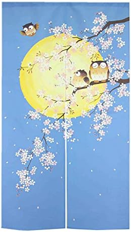 LIGICKY Noren Door Curtain with Owls Design