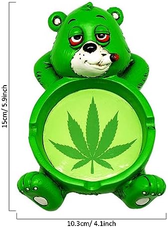 Cool Stoner Bear Polyresin Ashtray - 4x6 Inch