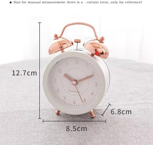 Rose Gold Simple Metal Alarm Clock with LED Light