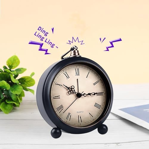 Retro Alarm Clock with Night Light and 3D Dial