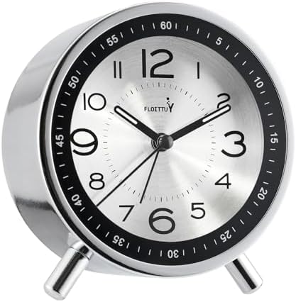 Super Silent Alarm Clock with Night Light and Retro Design