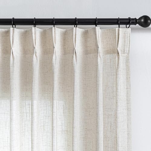 MYSKY HOME Linen Curtains 84 x 40 2 Panels Set