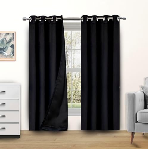 Blackout Curtains for Bedroom and Living Room with Stainless Steel Grommets