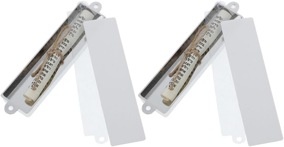 LUOZZY 2 Pcs Metal Mezuzah Scrolls Door Decor