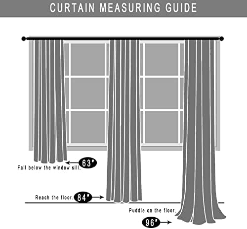 XTMYI 96 Inch 2 Panel Hunter Green Curtains with Lights