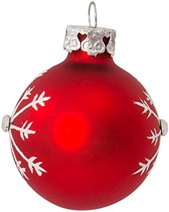 Kurt S Adler 157-Inch Red White Glass Ball Ornament Set of 15