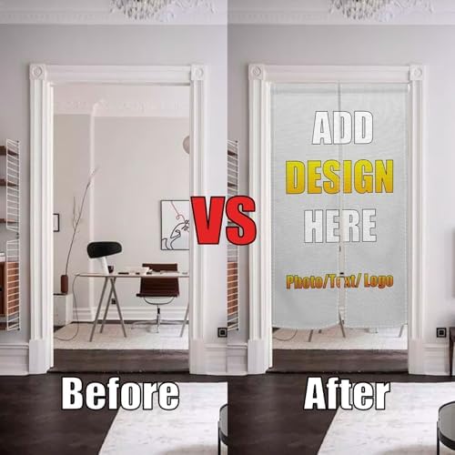 Custom Noren Curtain for Doorway with Double Sided Design