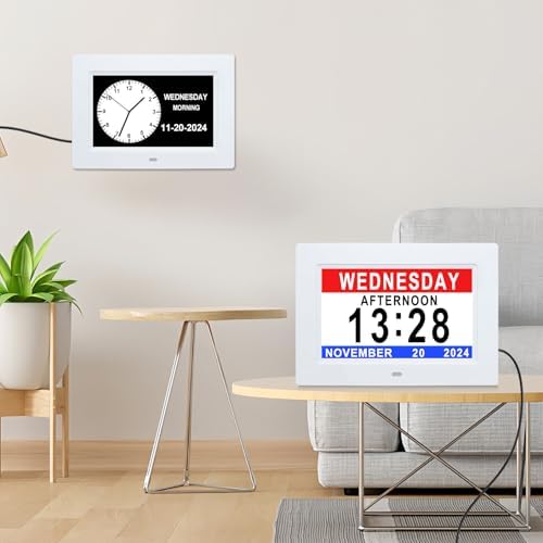Johnziny 7 Inch Digital Clock with Day Date and Large Display