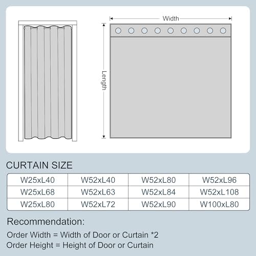 AOSKY Door Curtains Privacy Panel Olive Green 52x80 Inch