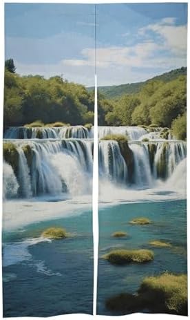 Krka River Waterfall Door Cover Curtain 57x17 Inches