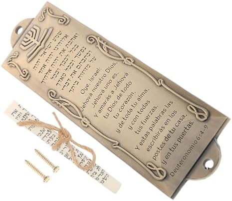 LOGOFUN Gold Metal Mezuzah with Scroll for Home Decor