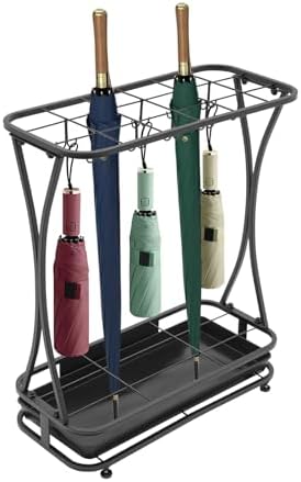ACNAO Metal Umbrella Stand with Drip Tray and 20 Hooks