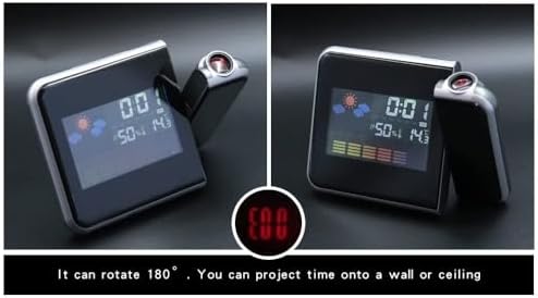 Wangjissa Dntum LED Projection Alarm Clock with Weather Forecast and USB Power