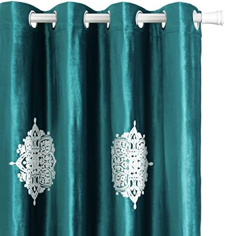 VOGOL 2 Piece Flower Embroidered Curtains Set