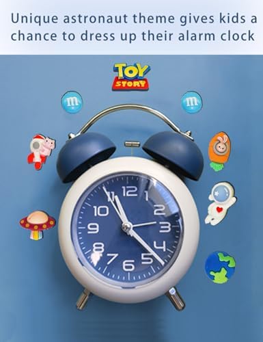 HYLING Alarm Clock for Kids with DIY Astronaut Sticker Blue