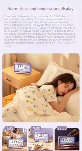 Digital Alarm Clock with Night Light and Timer
