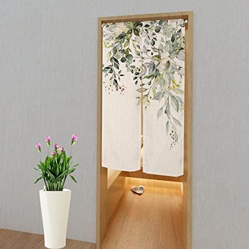 Green Eucalyptus Doorway Curtain for Home Decor