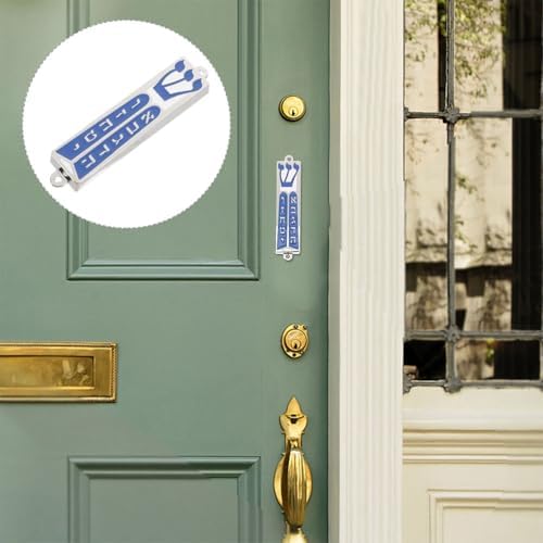 LOGOFUN 2pcs Metal Mezuzah with Scroll Door Ornament