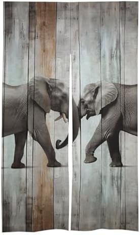 Elephant Door Curtain 57x17 Inches Wood Door Cover Tapestries