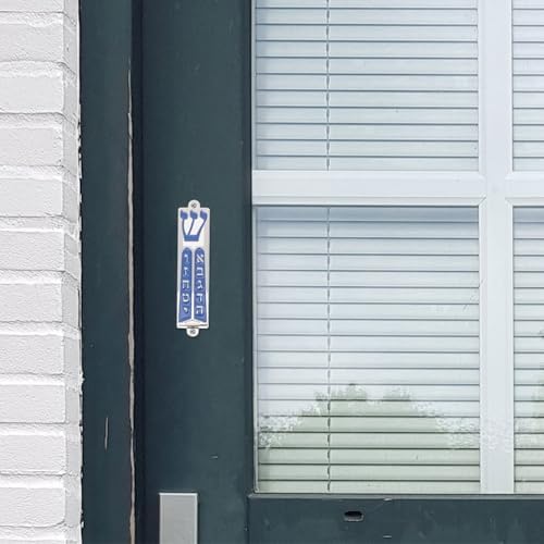 LOGOFUN 4PCS Metal Mezuzah Scroll Set for Home Door