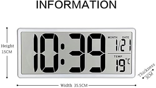 Creative Multifunction Desktop Alarm Clock with 14-Inch LCD Display