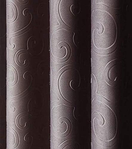 HAPPLiGNLY Velvet Beaded Embossed Curtains 160x250cm 2 Gray Panels