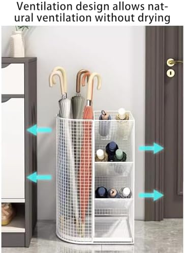 Sturdy Metal Umbrella Stand with Drip Tray for Entryway