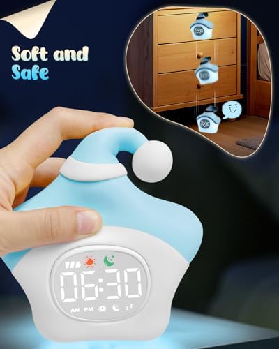 Star Alarm Clock with Night Light for Kids Blue