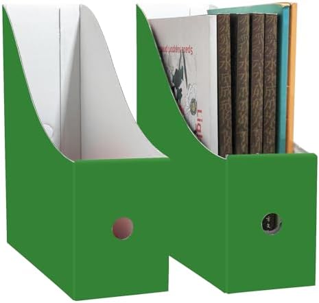 2 Pack Grass Green Cardboard File Storage Box with Labels