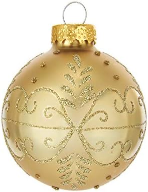 Kurt S Adler 60mm Gold Glass Ball Set of 12