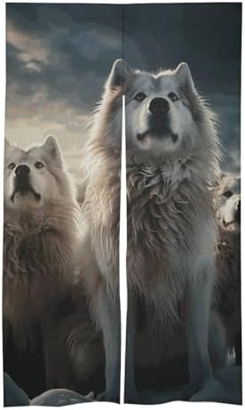 Wolf Tribe Door Cover Curtain 57x17 Inches