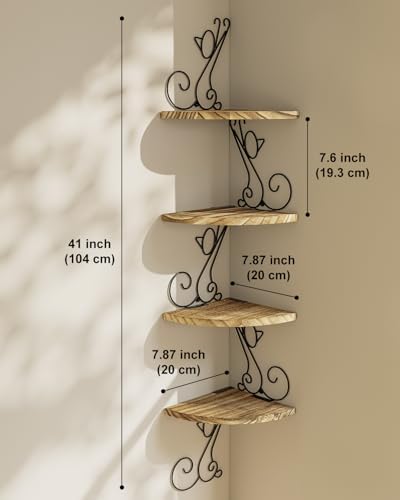Alsonerbay 4 Tier Floating Corner Shelf in Cat Shape