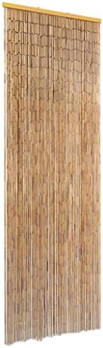 Functional Door Curtain with Wooden Bar Brown