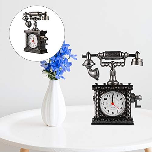 Wakauto Retro Telephone Clock Battery Powered Silence Alarm