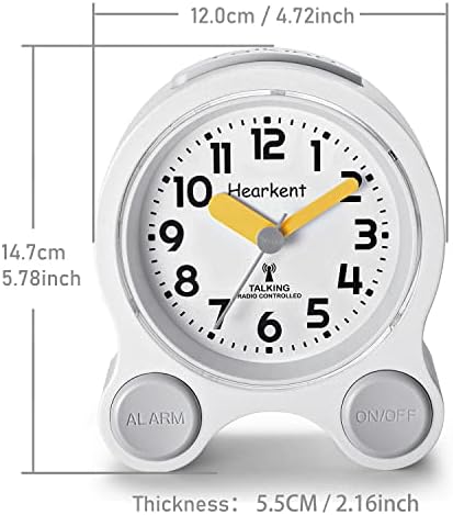 Atomic Talking Clock with Voice Snooze and LED Light for Seniors