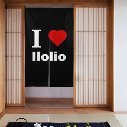 I Love Ilolio Blackout Curtains 34x56in Door Partition