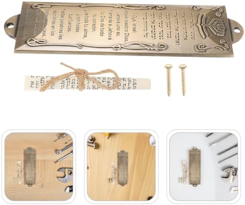 LOGOFUN 2PCS Gold Jewish Mezuzah Scroll Door Decor