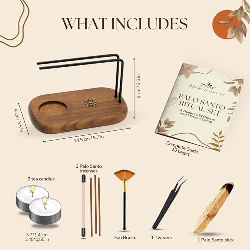 4 in 1 Walnut Wood Palo Santo Holder with Booklet
