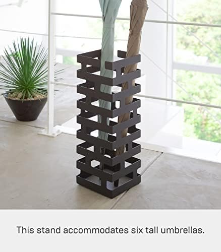 Yamazaki Home Storage Walking Canes Steel Umbrella Stand Black