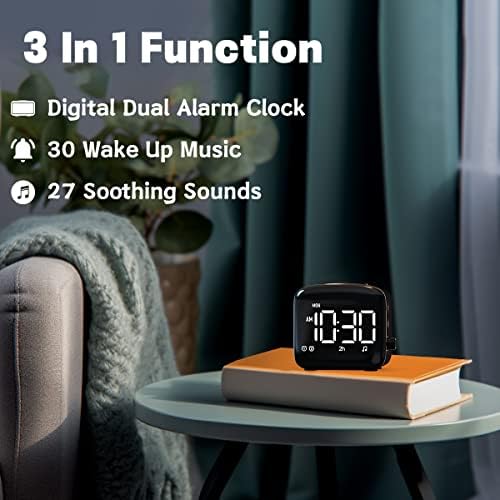 Easysleep Digital Alarm Clock with 27 Sounds and Big LED Display