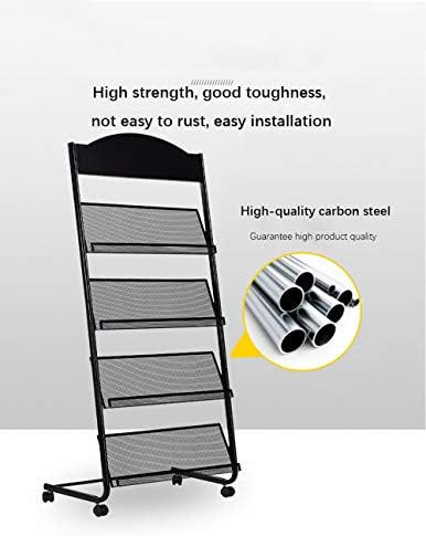 GENMO Iron Simple Floor-Standing Magazine Display Rack - Black 1