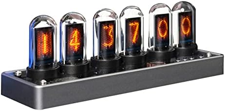 Retro Nixie Tube Clock with RGB Display and Aluminum Base