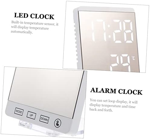 LED Mirror Digital Clock with Temperature and Humidity Display