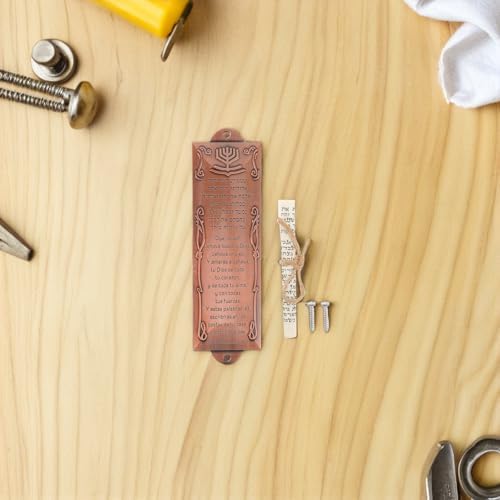 LOGOFUN 2PCS Red Bronze Mezuzah Scroll Door Decor