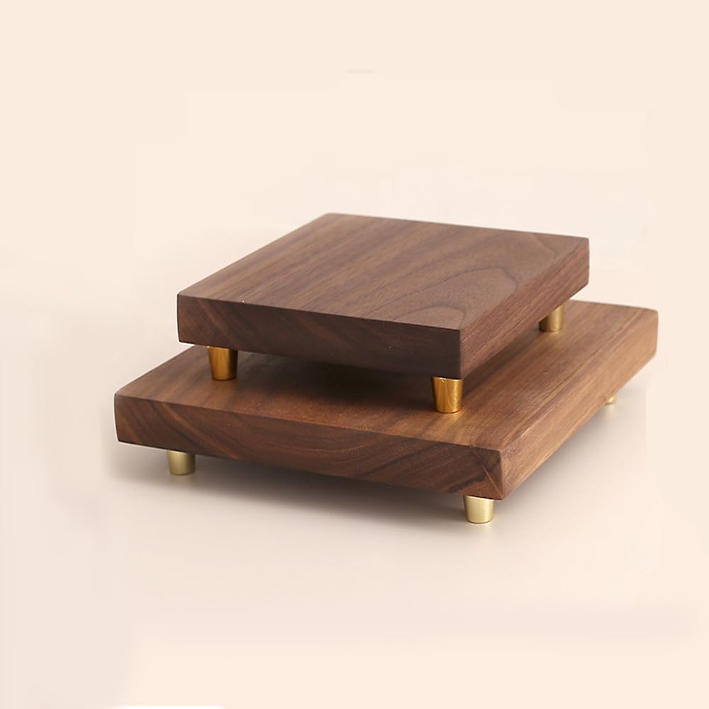 GOLDYWENDY Teak Wood Pedestal Stand for Decor