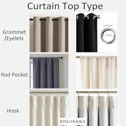 Lirzxin Blackout Curtains 2 Panels 54x108 Inch Eyelet Top