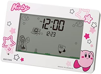 Rhythm 8RDA81KB03 Kirby Star Alarm Clock with Calendar Pink