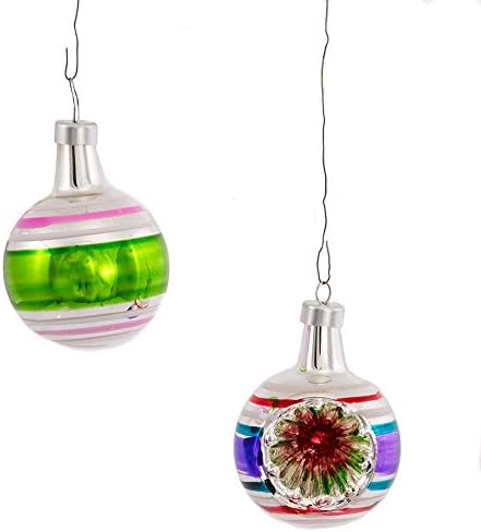 Kurt Adler Early Years Mini Glass Ornament Set of 24 - Ball and Reflector