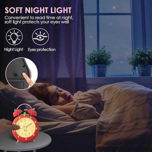 4 Inch Strawberry Alarm Clock for Heavy Sleepers and Kids